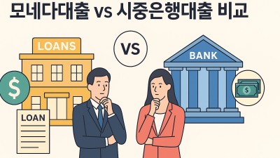 모네다대출 vs 시중은행대출 비교｜금리·자격·이용대상 완벽 분석